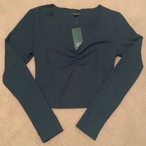 Forest Green Wild Fable Ruched Long Sleeve